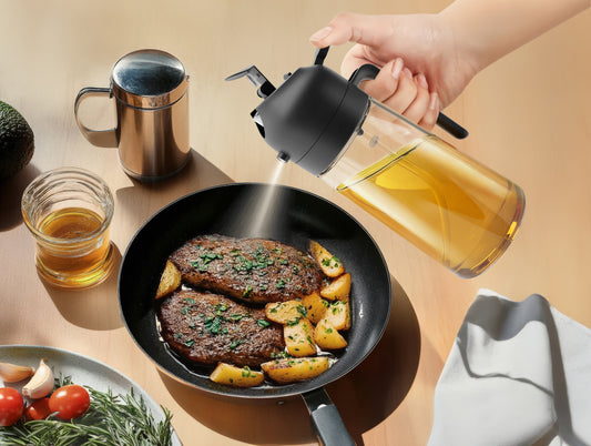 Savory 2-in-1 Oil Sprayer and Dispenser (Black)