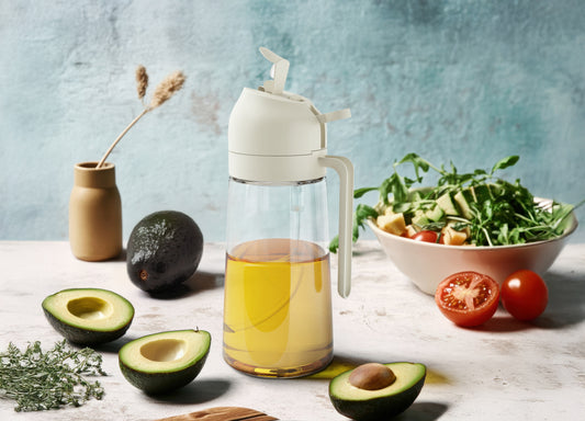 Savory 2-in-1 Oil Sprayer and Dispenser (White)