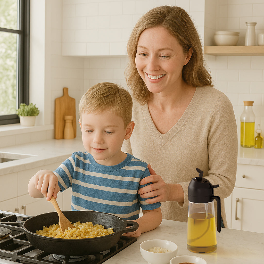 2-Pack 16oz 2-in-1 Glass Olive Oil Sprayer & Dispenser